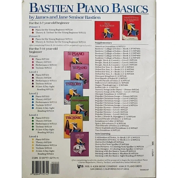 BASTIEN‎ PIANO BASICS LIBRARY PERFORMANCE LEVEL 1 - Picture 2 of 7
